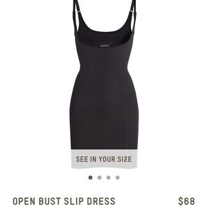 NEW SKIMS Open Bust Slip Dress - ONYX